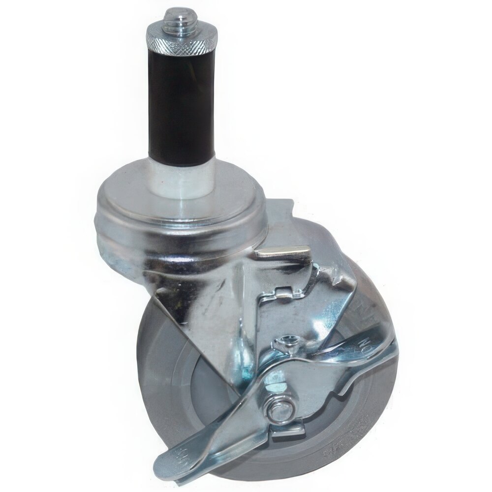AllPoints 263378 4" Swivel Stem Caster with Brake for 1" O.D. Tubing - 240 lb. Capacity