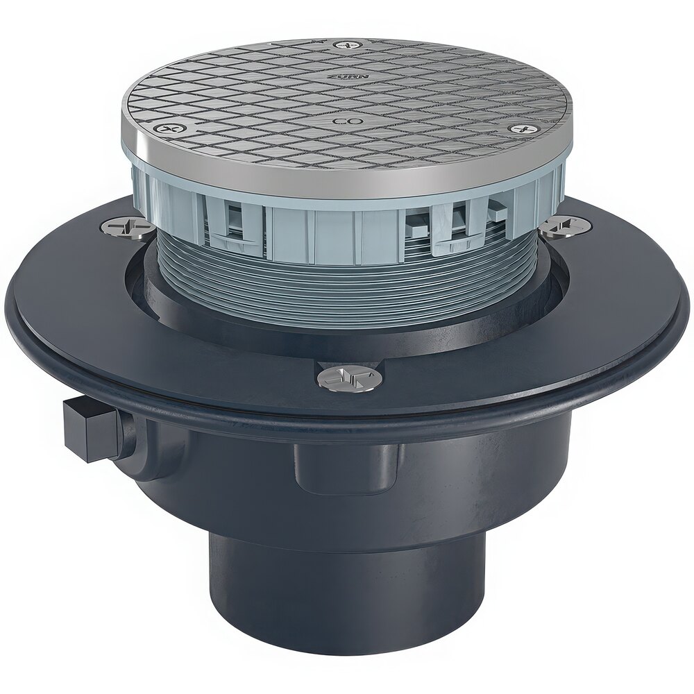 Zurn Elkay CO1-NH2 Cleanout with 5 3/16" Round Nickel Bronze Strainer and 2" No-Hub Outlet