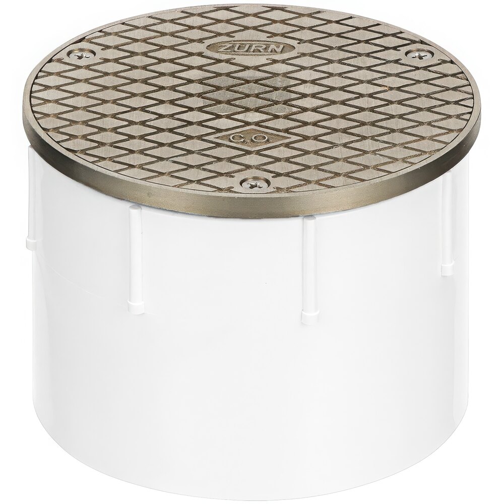 Zurn Elkay CO2450-AB4 ABS Cleanout with 5 3/16" Round Nickel Cover and 4" Outlet