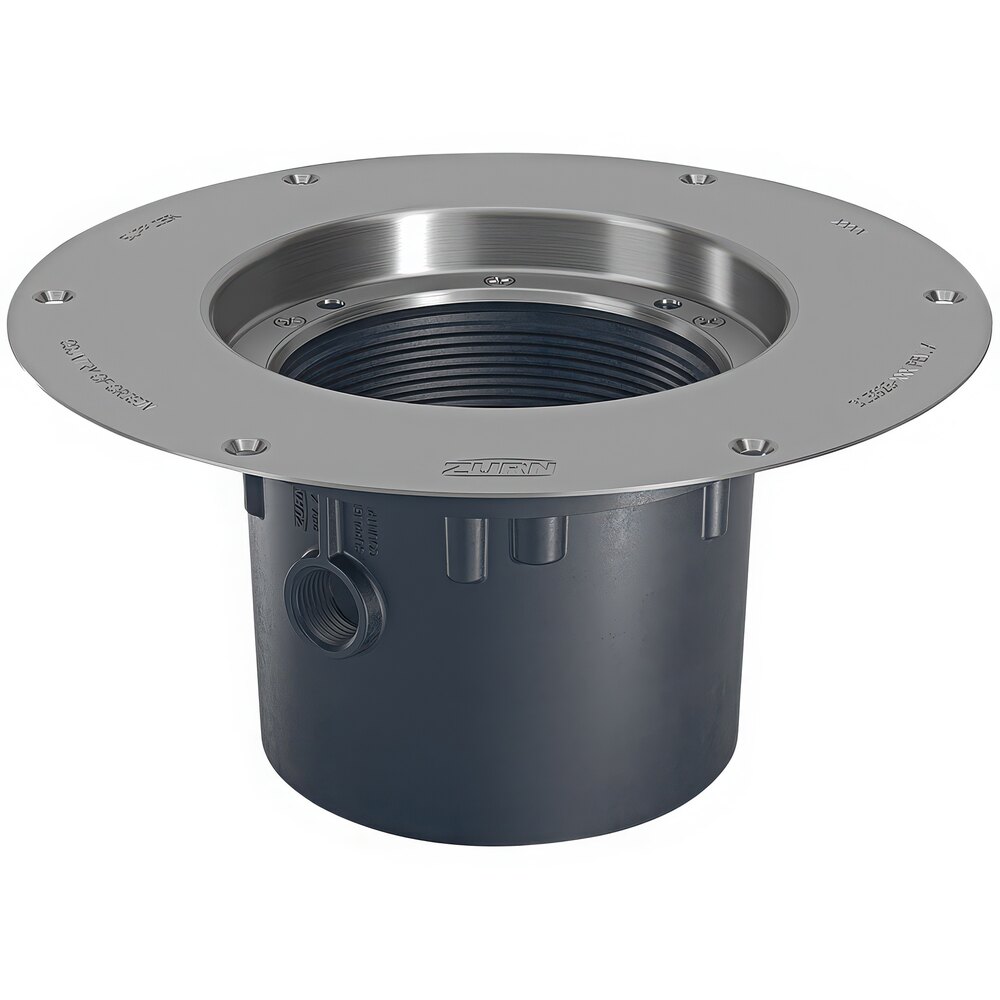 Zurn Elkay EZ2-PV4-DP EZ2 PVC Floor Drain with Deck Plate and 4" Outlet