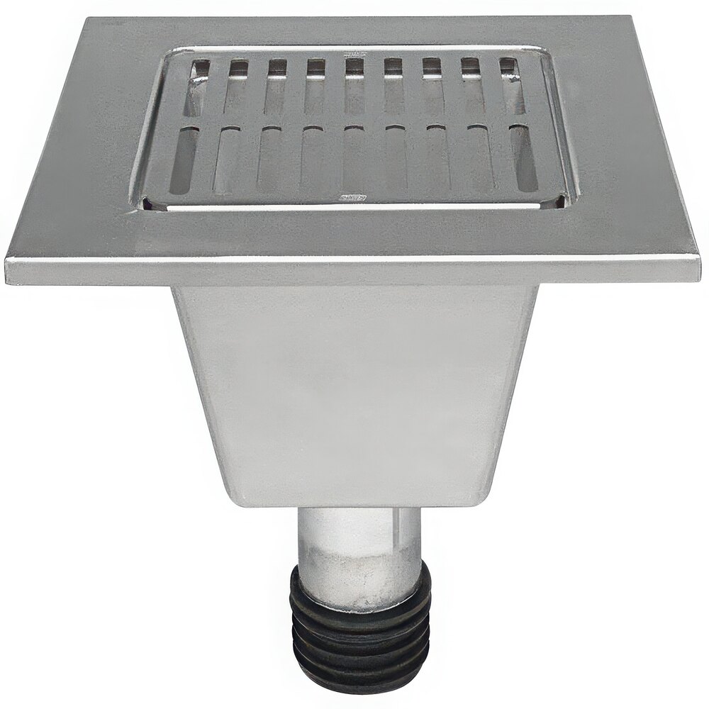 Zurn Elkay Z1901-RL2 12" x 12" x 8" Stainless Steel Full Grate Floor Sink Liner with Removable Strainer and 2" Outlet
