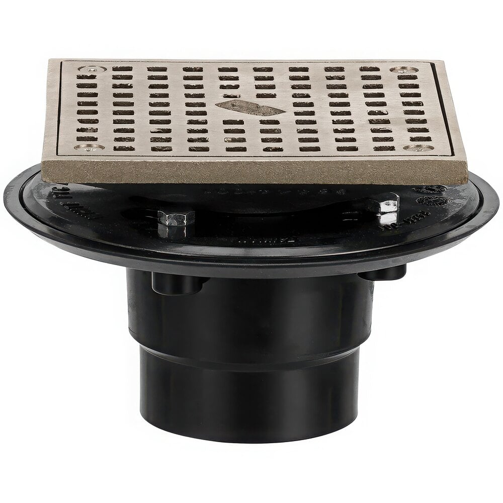 Zurn Elkay FD2254-AB2-S5 Adjustable ABS Floor Drain with 5" Square Nickel Bronze Strainer