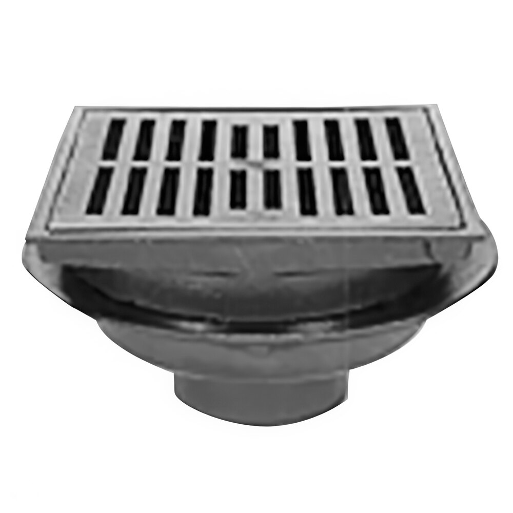 Zurn Elkay Z610-4NL 12 1/2" Square Heavy-Duty Floor Drain with 4" Neo-Loc Outlet and Sediment Bucket