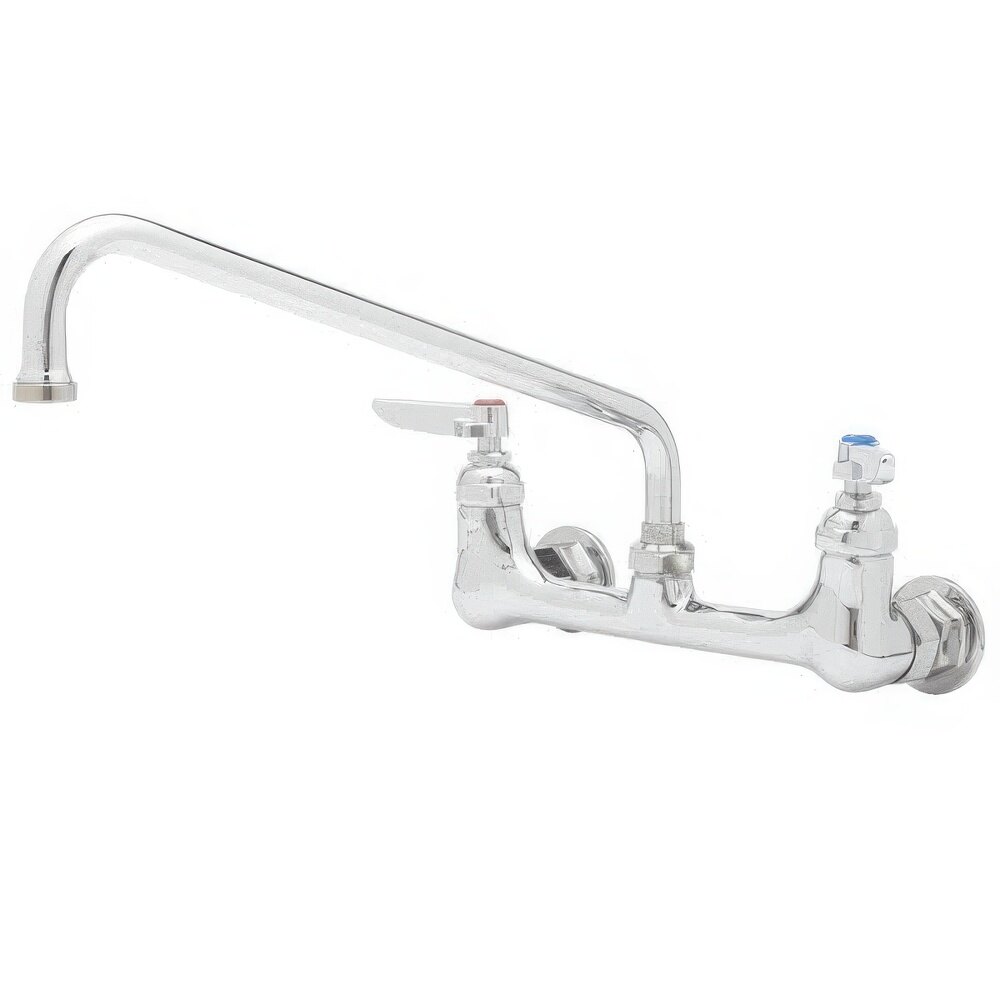 Equip by T&S 5F-8WLB10 Wall Mounted Faucet with 8" Adjustable Centers, 10 1/8" Swing Spout, Laminar Flow Device, Cerama Cartridges, and Lever Handles