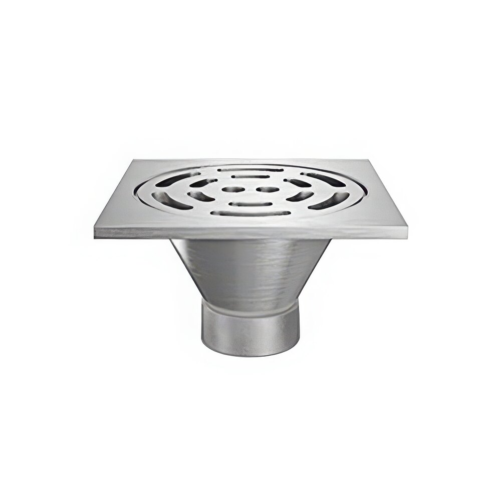 Zurn Elkay Z1800-6NH-12S-H5-USA 12" Square Type 304 Stainless Steel Industrial Sanitary Floor Drain with Heavy-Duty Slotted Grate and 6" No-Hub Outlet