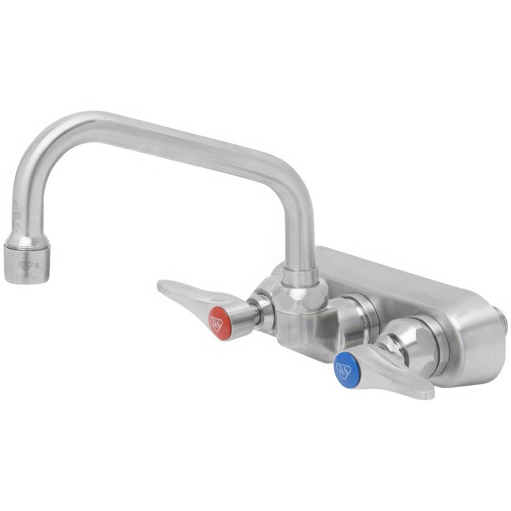 Eversteel by T&S S-1115 Stainless Steel Wall Mount Workboard Faucet and 6" Swing Nozzle with 2.2 GPM Aerator