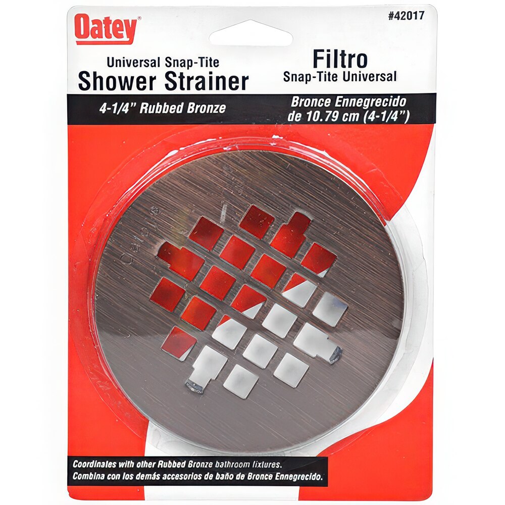 Oatey Snap-Tite 42017 4 1/4" Shower Drain Strainer with Rubbed Bronze Finish