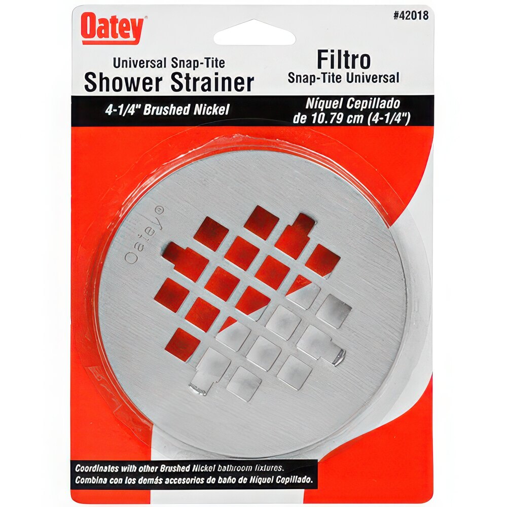 Oatey Snap-Tite 42018 4 1/4" Shower Drain Strainer with Brushed Nickel Finish