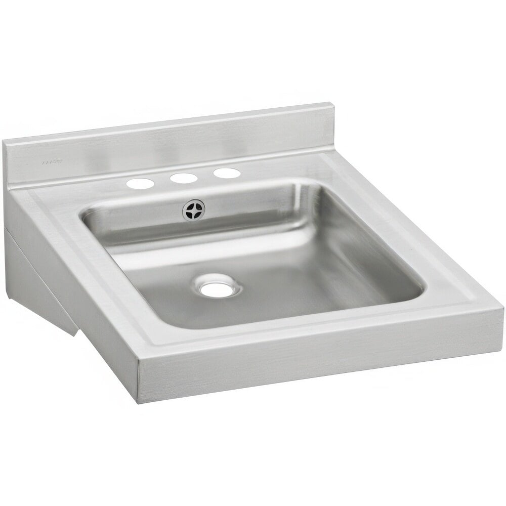Zurn Elkay WCLWO1923OSD3 Sturdibilt Walk Hung Single Bowl ADA Lavatory Sink with Three Faucet Holes and Overflow Assembly - 16" x 13 1/2" x 4" Bowl