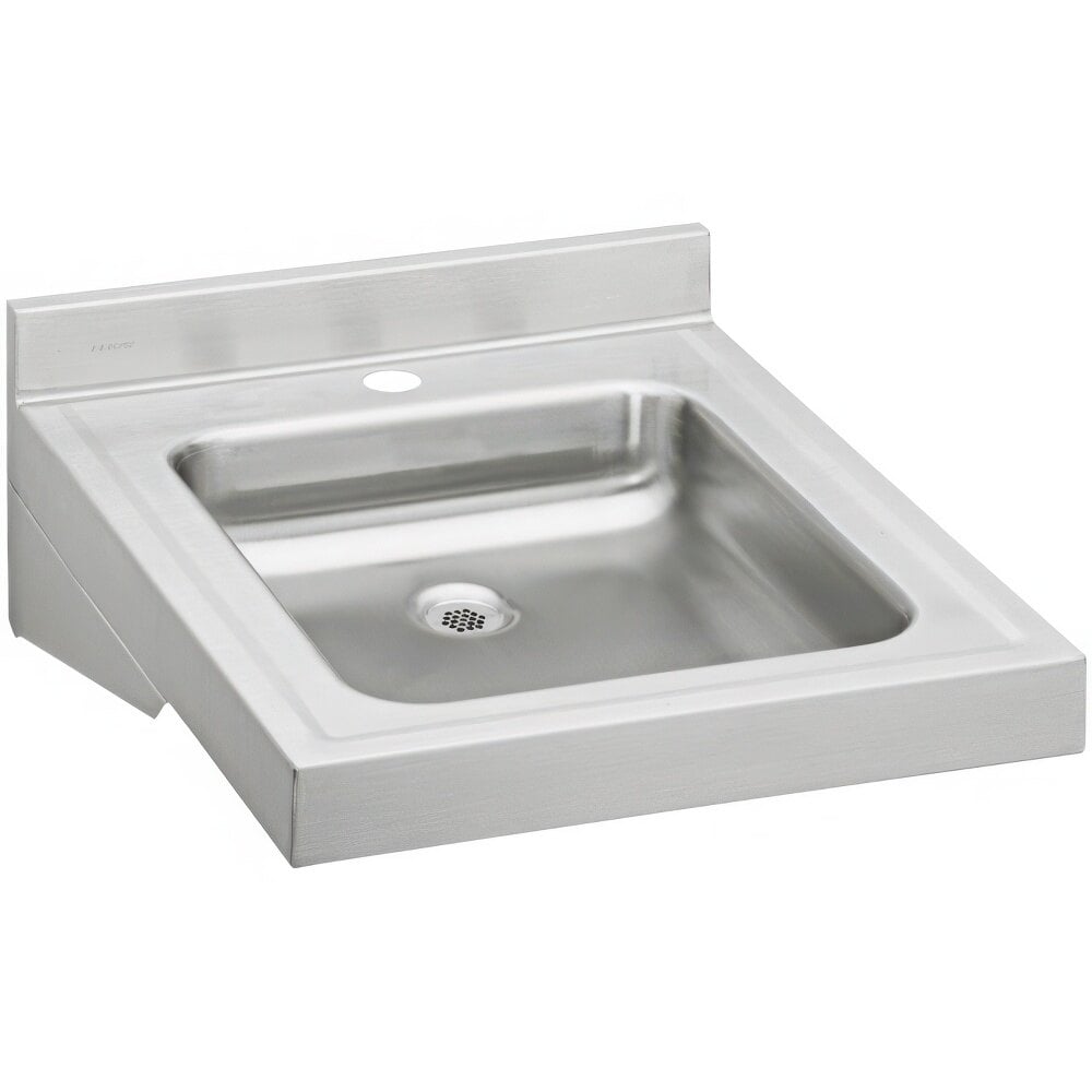 Zurn Elkay WCL1923OSD1 Sturdibilt Walk Hung Single Bowl ADA Lavatory Sink with One Faucet Hole - 16" x 13 1/2" x 4" Bowl