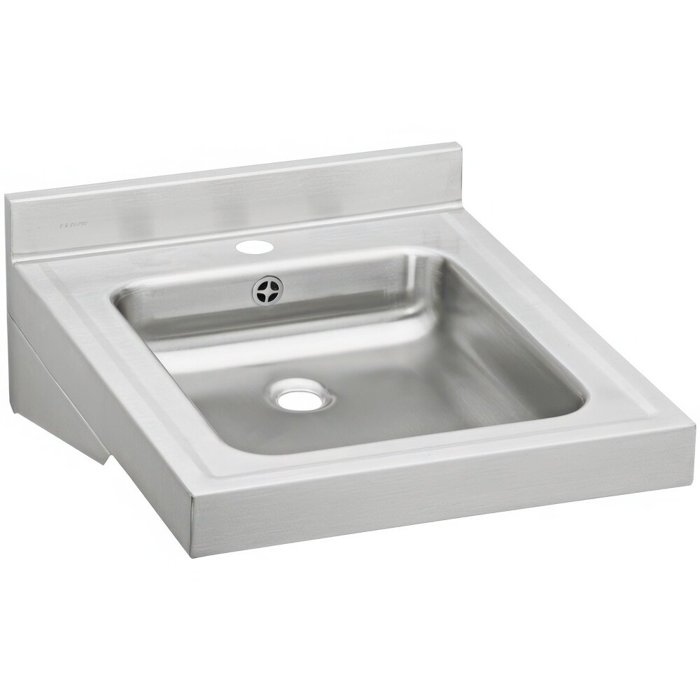 Zurn Elkay WCLWO1923OSD1 Sturdibilt Walk Hung Single Bowl ADA Lavatory Sink with One Faucet Hole and Overflow Assembly - 16" x 13 1/2" x 4" Bowl