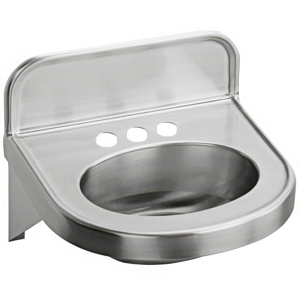 Zurn Elkay ELV1817CS3 Stainless Steel Wall Hung Single Bowl ADA Lavatory Sink with Close Faucet Holes - 13 5/8" x 10 1/8" x 5 13/16" Bowl