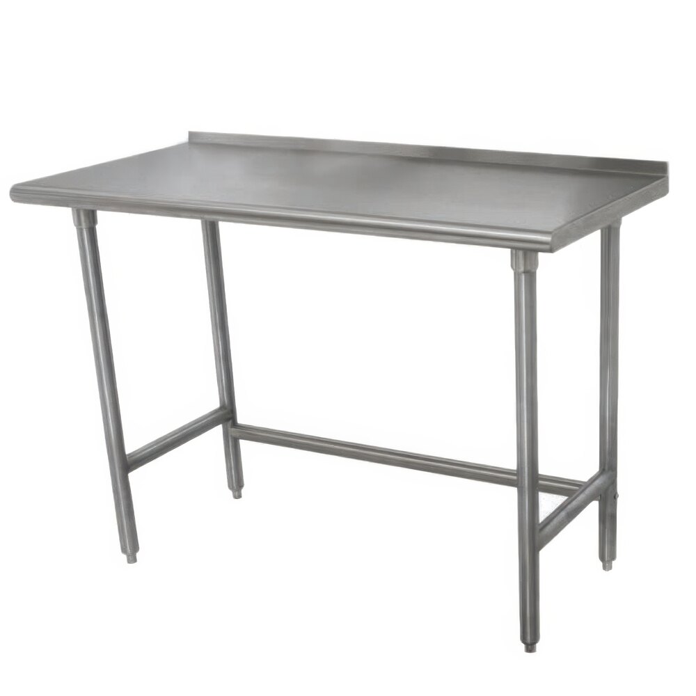 Advance Tabco TSFLAG-302 24" x 30" 16-Gauge 430 Stainless Steel Economy Work Table with 1 1/2" Backsplash