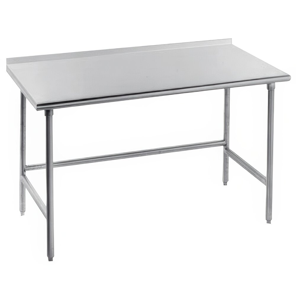 Advance Tabco TSFG-306 30" x 72" 16 Gauge Super Saver Commercial Work Table with 1 1/2" Backsplash