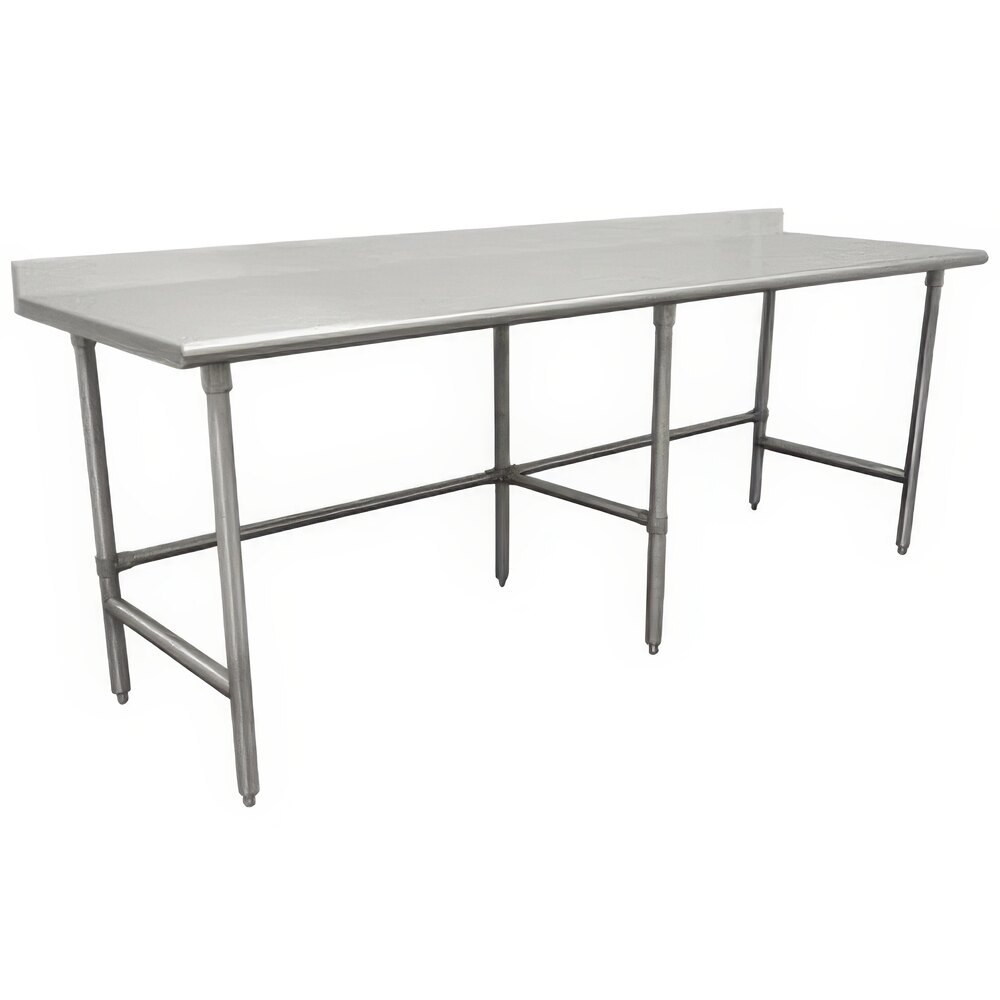 Advance Tabco TSFG-368 36" x 96" 16 Gauge Super Saver Commercial Work Table with 1 1/2" Backsplash
