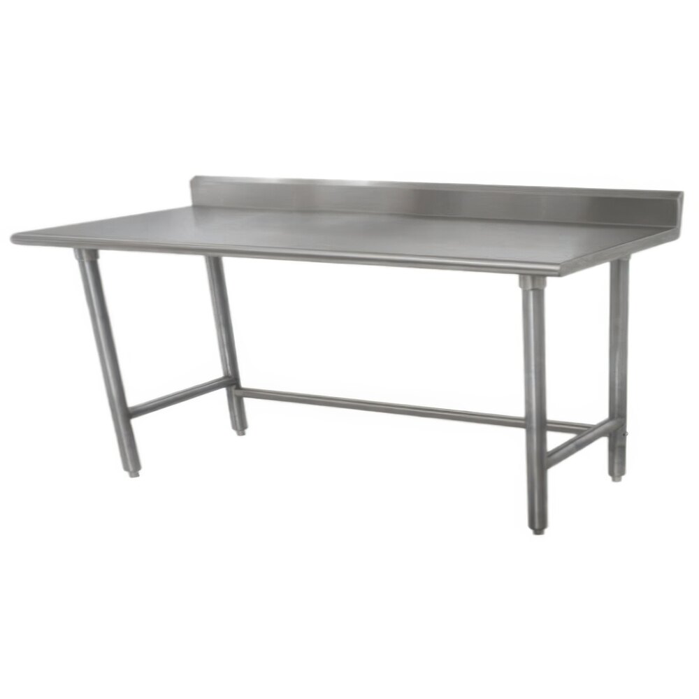 Advance Tabco TKSLAG-246 24" x 72" 16-Gauge 430 Stainless Steel Economy Work Table with 5" Backsplash