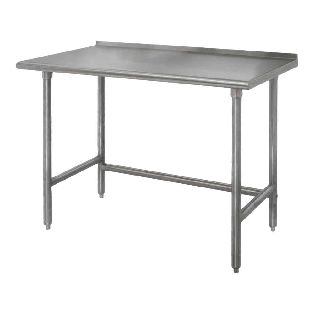 Advance Tabco TSFLAG-240 24" x 30" 16-Gauge 430 Stainless Steel Economy Work Table with 1 1/2" Backsplash