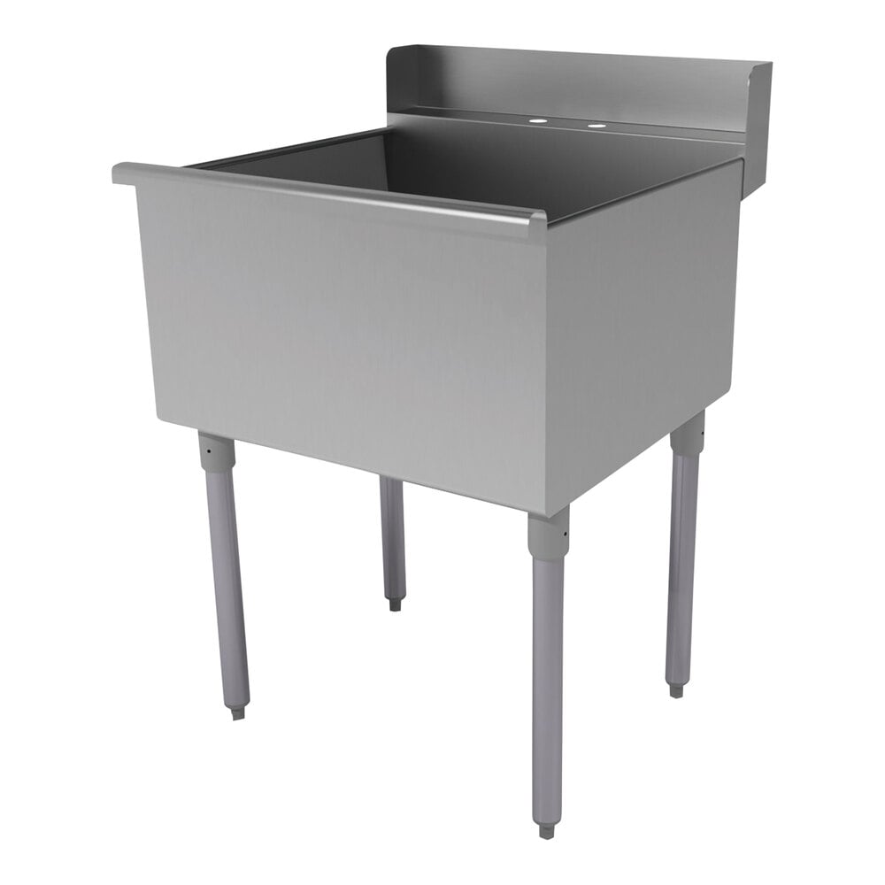 Advance Tabco 4-1-18D 400 Series 16-Gauge Type 430 Stainless Steel One Compartment Rear Deck Budget Sink - 21" x 18" x 14" Bowl