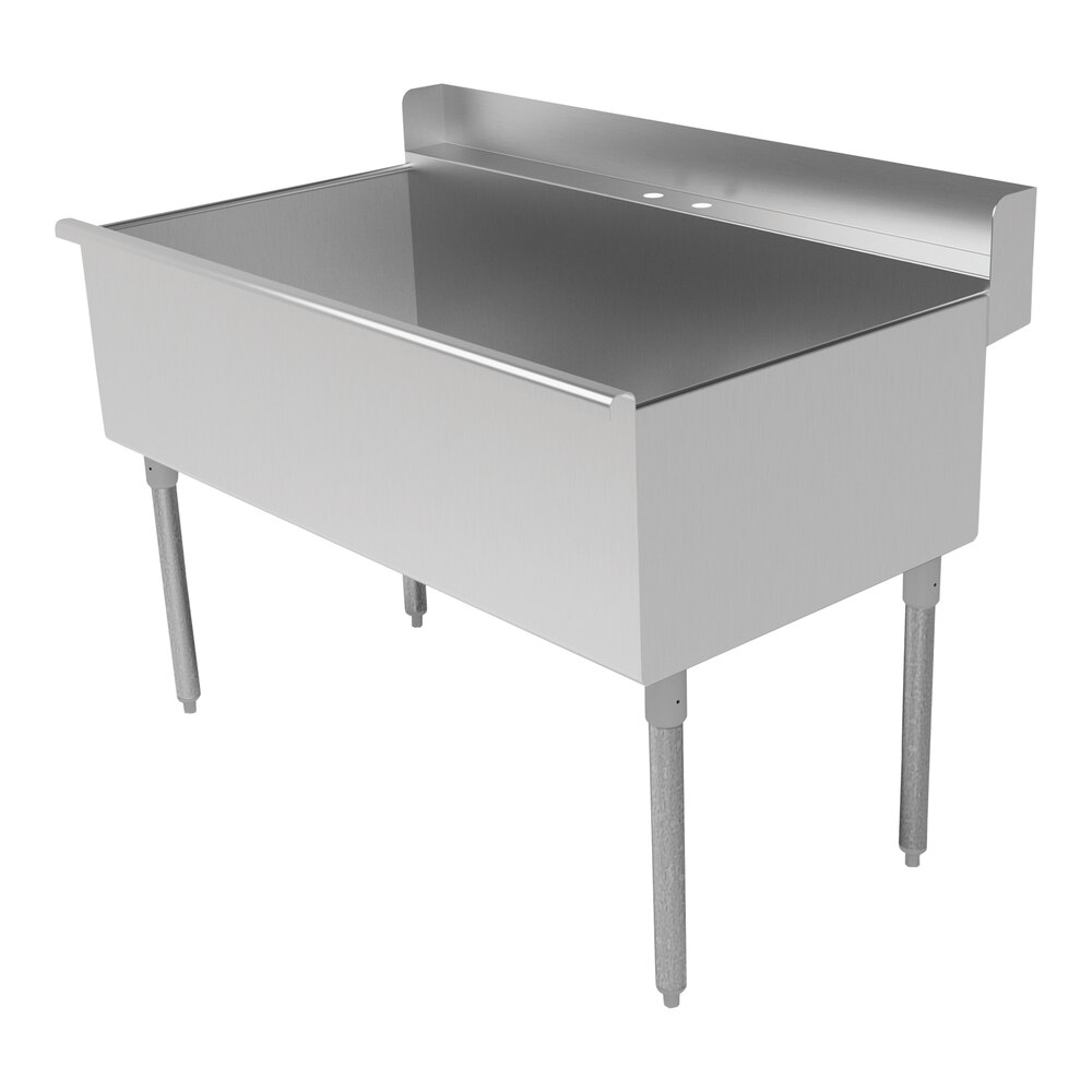 Advance Tabco 6-41-48D 600 Series 16-Gauge Type 304 Stainless Steel One Compartment Rear Deck Budget Sink - 24" x 48" x 14" Bowl