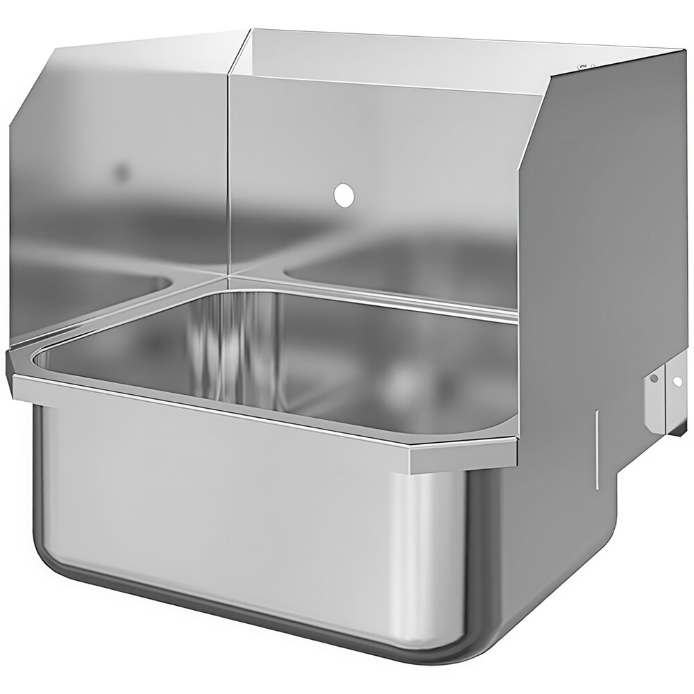 Sani-Lav 5078 19" x 18" Wall Mounted Hand Sink with Side Splashes and 8" Centers