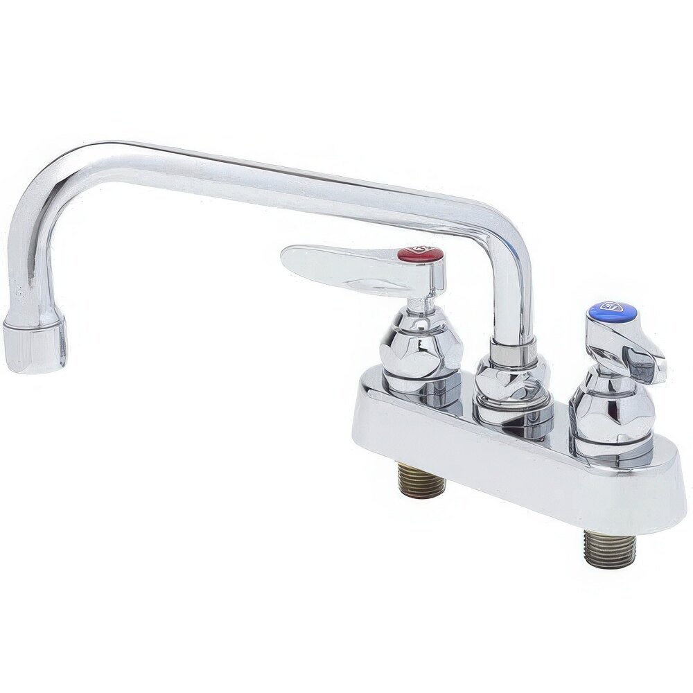T&S B-1110-CR Deck Mounted Workboard Faucet with 4" Centers, 6" Swing Spout, 2.2 GPM Aerator, Cerama Cartridges, and Lever Handles