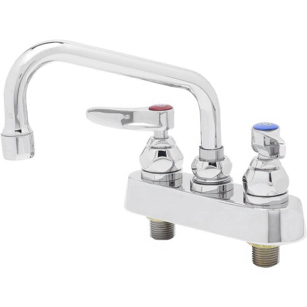 T&S B-1110-V15 Deck Mount Workboard Faucet with Lever Handles, 6" Swing Nozzle, and 1.5 GPM Aerator