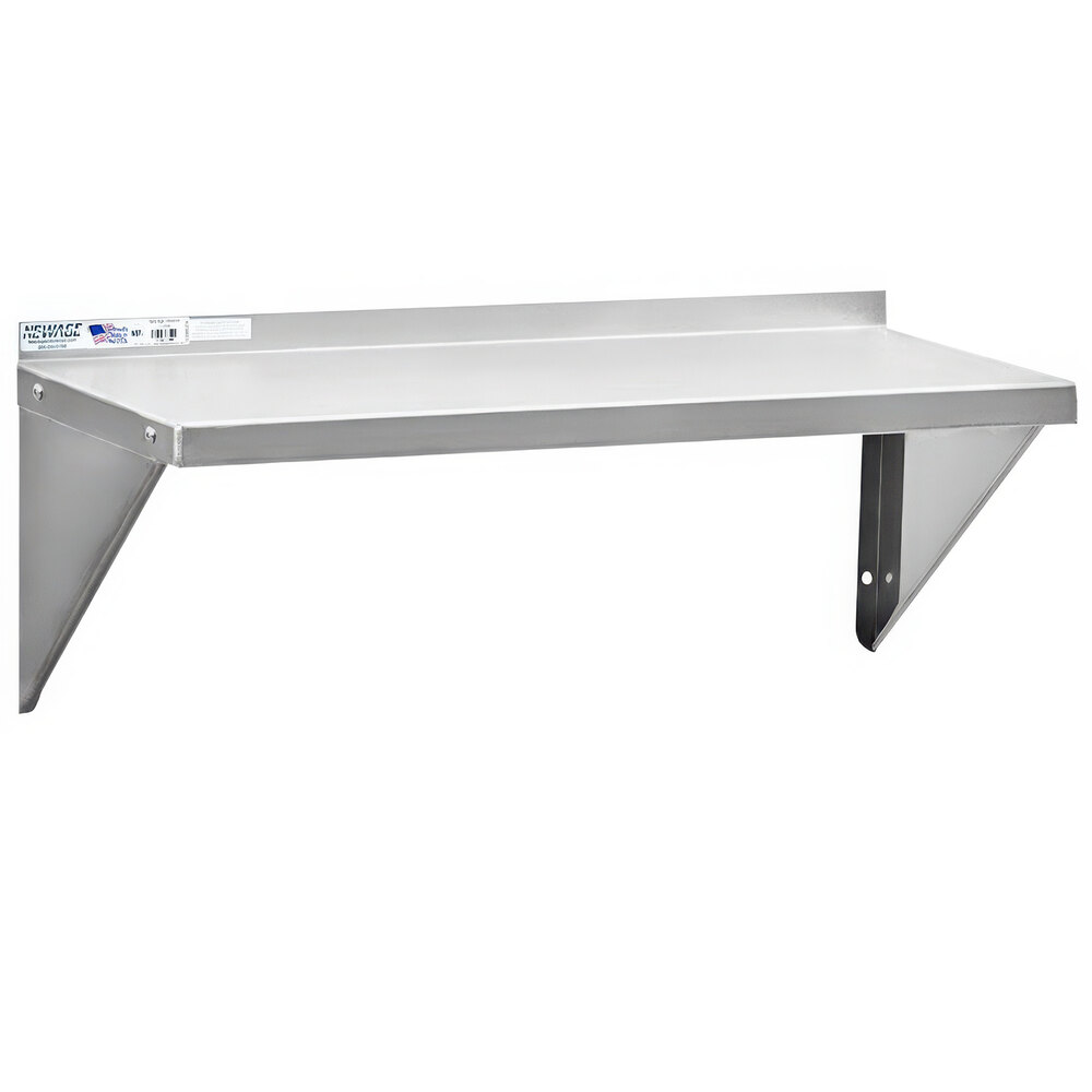 New Age 92094 18" x 48" Aluminum Heavy-Duty Solid Wall Shelf