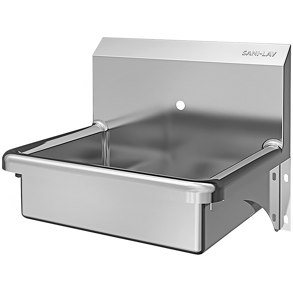 Sani-Lav 6080 19" x 16" Wall Mounted Hand Sink with Single Faucet Hole