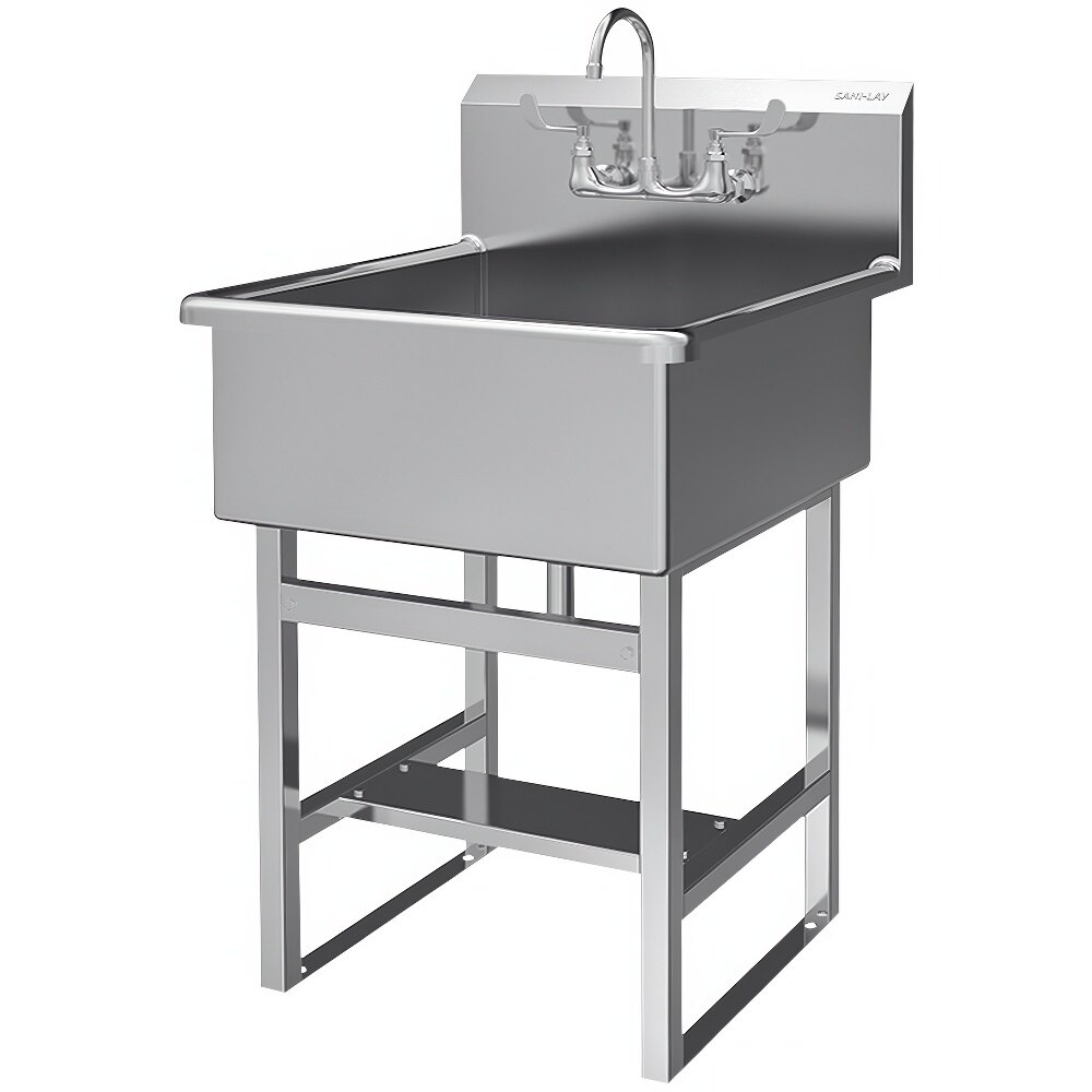 Sani-Lav U2424F 27" x 27 1/2" Hand Sink with 1 Swivel Gooseneck Faucet