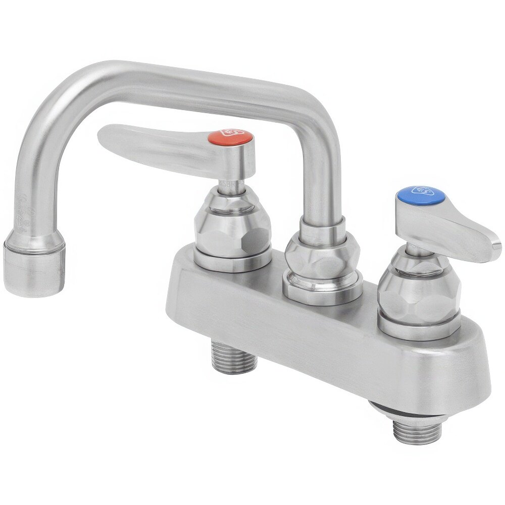 Eversteel by T&S S-1110 Stainless Steel Deck Mount Workboard Faucet and 6" Swing Nozzle with 2.2 GPM Aerator
