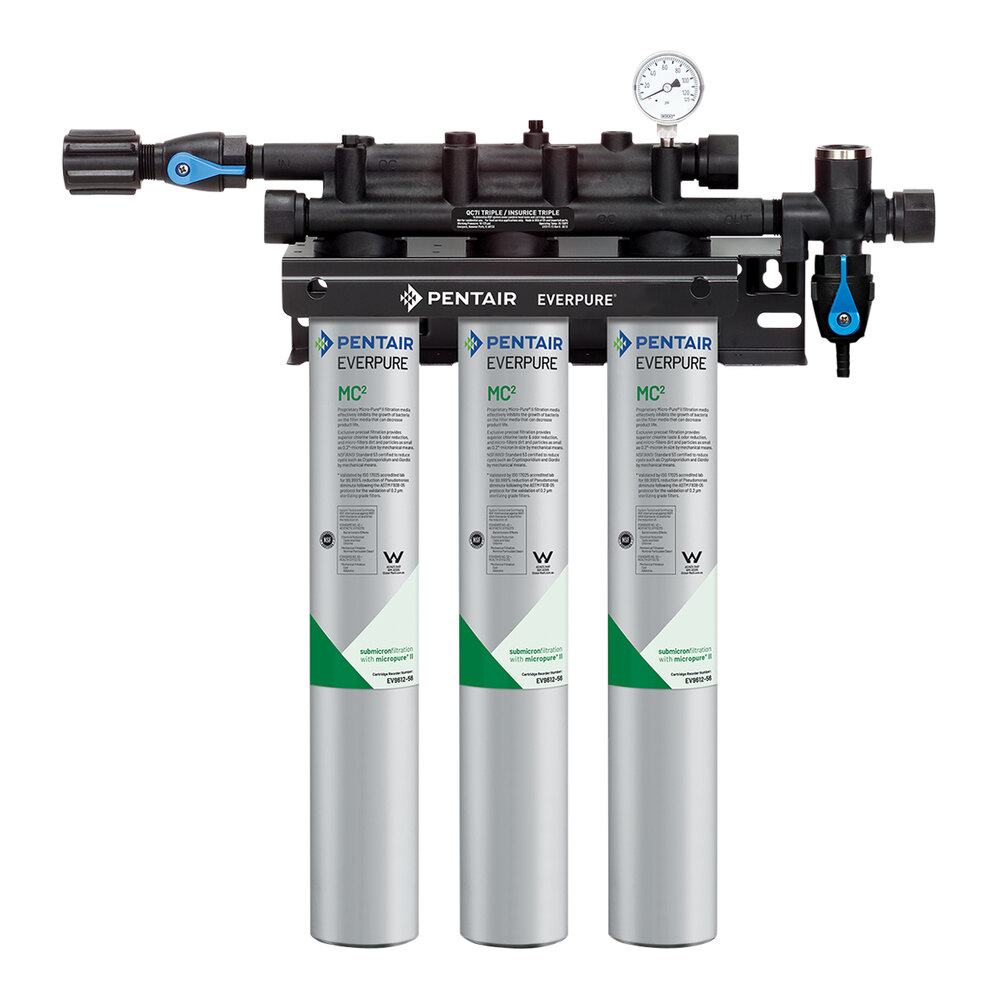 Everpure EV9275-03 QC71 Triple MC2 Filtration System - .5 Micron and 5 GPM