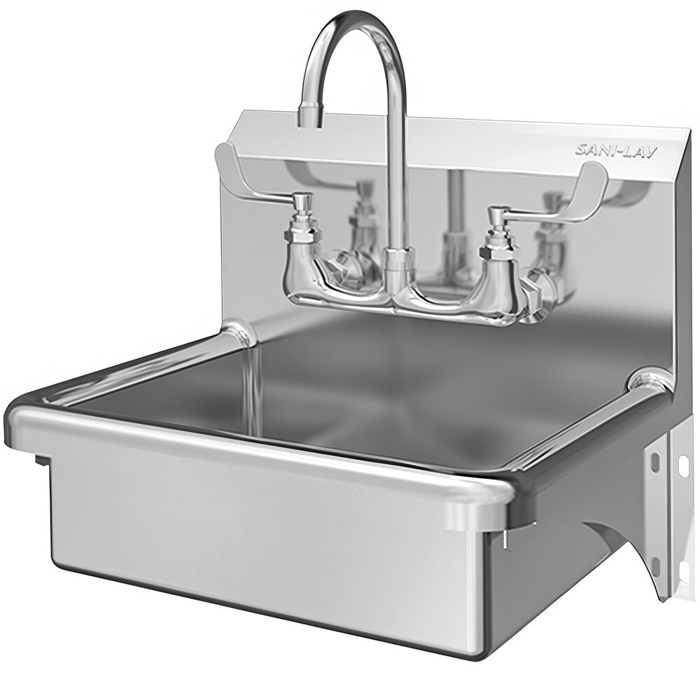 Sani-Lav 608F-0.5 19" x 16" Wall-Mounted Hand Sink with (1) 0.5 GPM Faucet