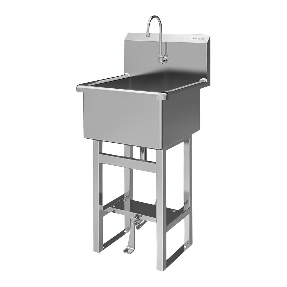 Sani-Lav U18181-0.5 21" x 21 1/2" Floor-Mounted Hands-Free Sink with 1 Foot-Operated 0.5 GPM Faucet