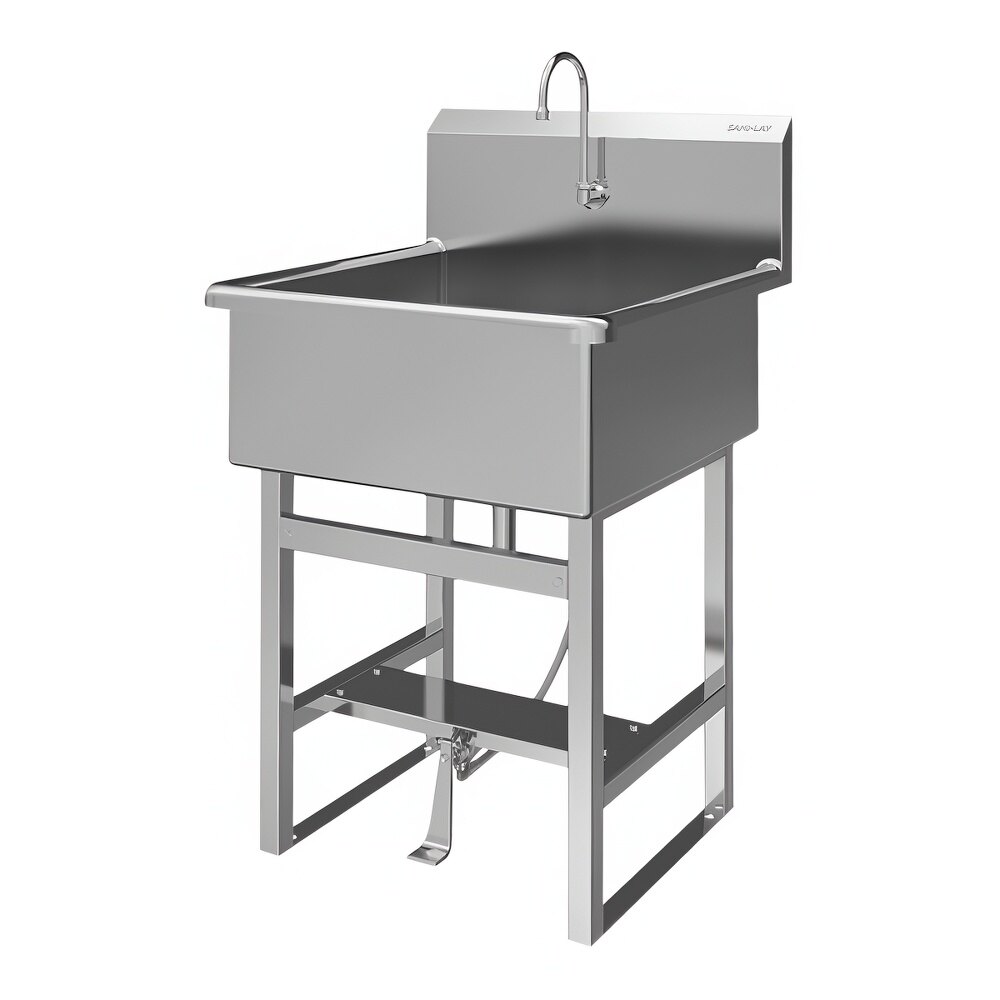 Sani-Lav U24241-0.5 27" x 27 1/2" Floor-Mounted Hands-Free Sink with 1 Foot-Operated 0.5 GPM Faucet