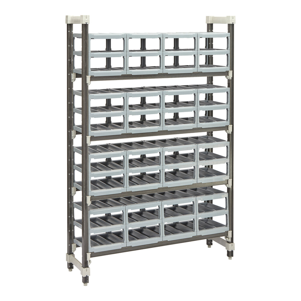 Cambro EXUWR144872480 Camshelving® Elements XTRA 48" x 14" x 72" Speckled Gray Wine Rack with Stackable Wine Cradles