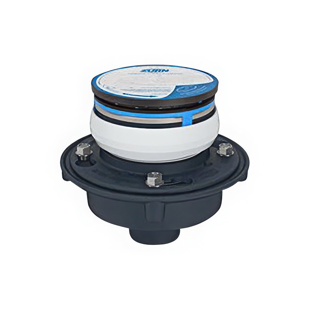 Zurn Elkay ZN415-3NL-6B-P-VP Vandal-Proof EZ1 Cast Iron Floor Drain with 6" Round Type B Polished Nickel Bronze Strainer, 3" Neo-Loc Outlet, and Trap Primer Connection