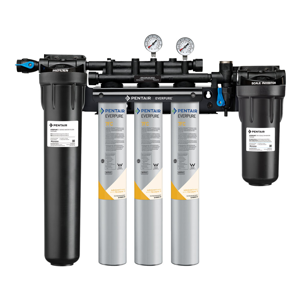 Everpure EV9329-73 High Flow CSR Triple-7FC Water Filtration System with Pre-Filter - .5 Micron and 7.5 GPM