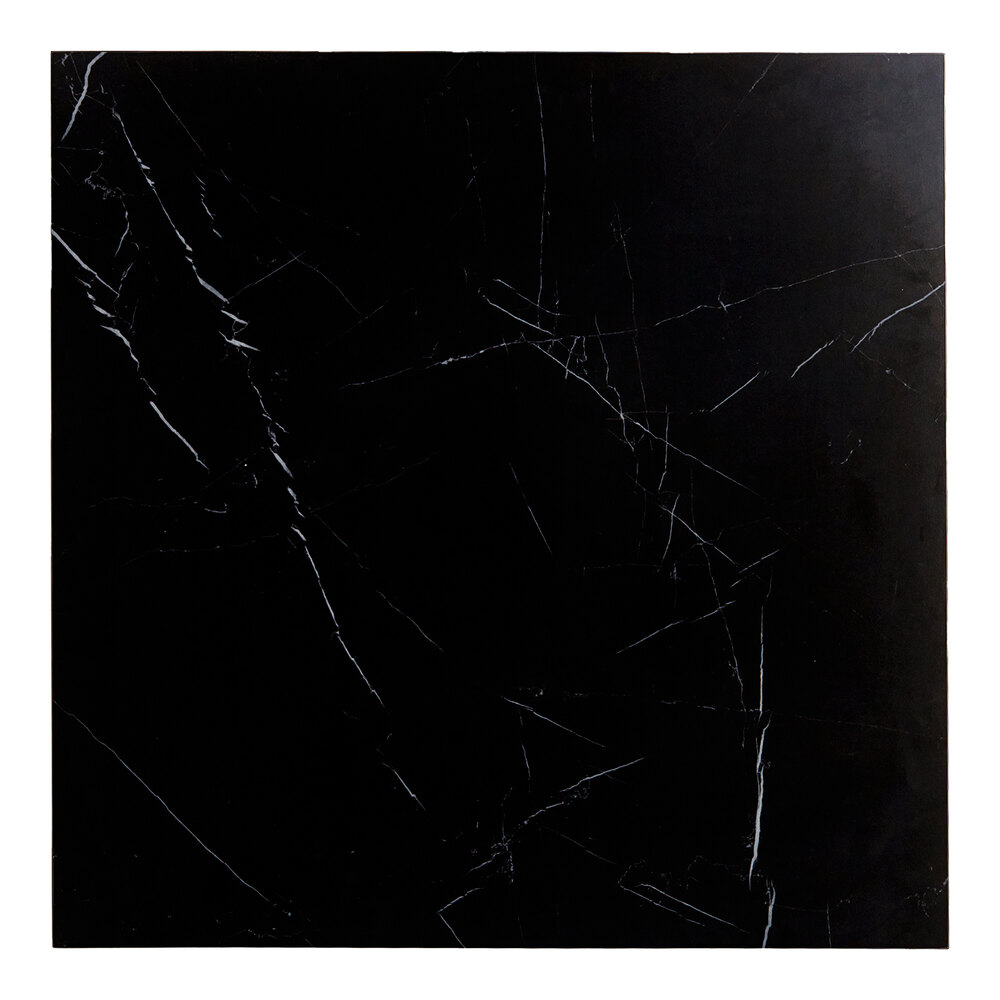 Art Marble Furniture P602 36" x 36" Italian Black Sintered Stone Table Top