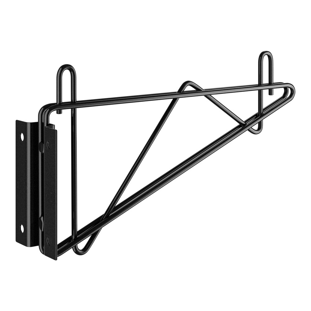 Regency 12" Deep Wall-Mount Bracket for Black Epoxy Wire Shelving - 2/Case