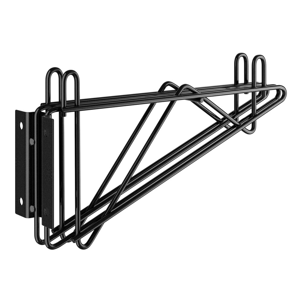 Regency 12" Deep Double Wall-Mount Bracket for Adjoining Black Epoxy Wire Shelving