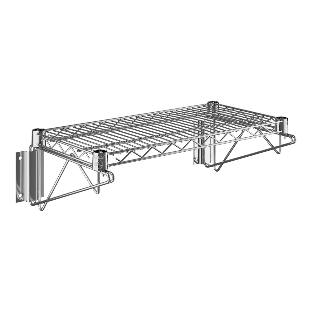Regency 12" x 24" Chrome Wall-Mount Wire Shelf