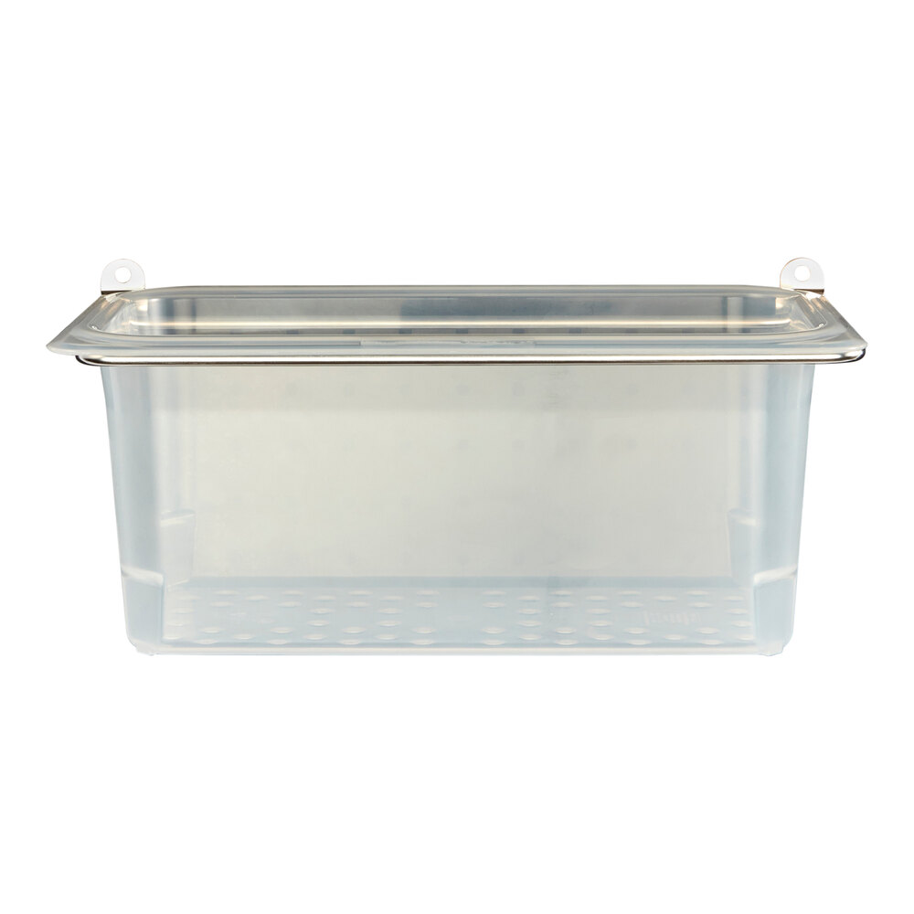 Cambro EWSACC7000 1/3 Size Clear Polypropylene Colander Pan with Stainless Steel Holder for Camshelving® Elevation Series