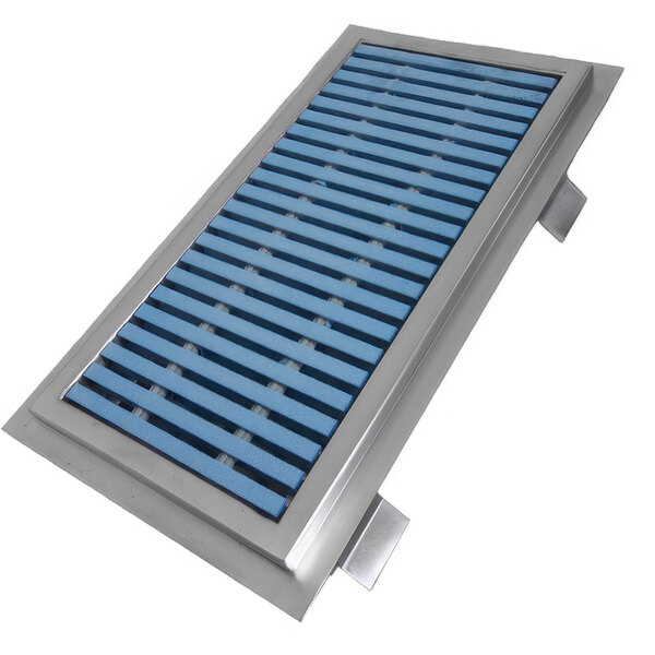 IMC/Teddy ASFT-1248-PFG-ADA ASFT 12" x 48" 14 Gauge Stainless Steel Anti-Spill Floor Trough with Fiberglass Grating and 3" x 4" Outlet
