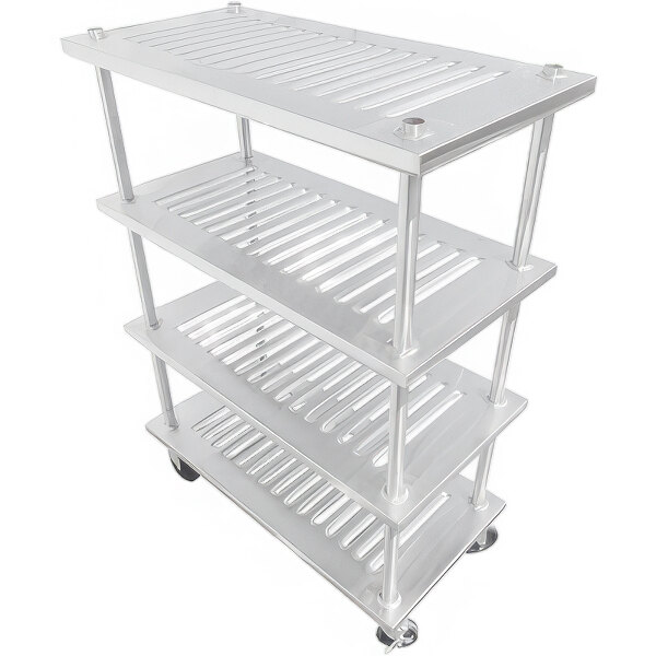 IMC/Teddy UP-3624-4L UP 24" x 36" Stainless Steel 4-Shelf Louvered Mobile Pot / Pan / Utility Shelving Kit with 61" Posts