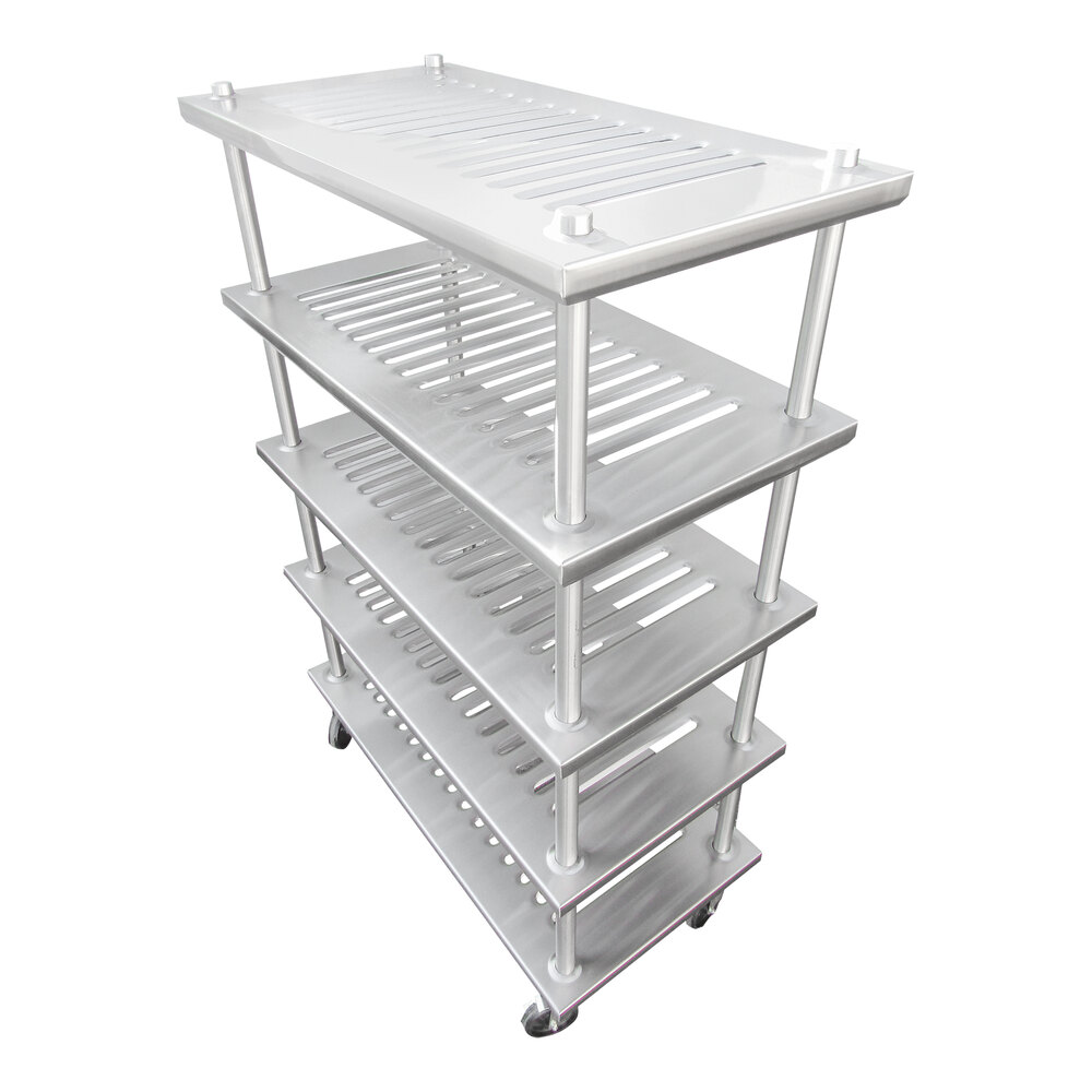 IMC/Teddy UP-4824-5L UP 24" x 48" Stainless Steel 5-Shelf Louvered Mobile Pot / Pan / Utility Shelving Kit with 61" Posts