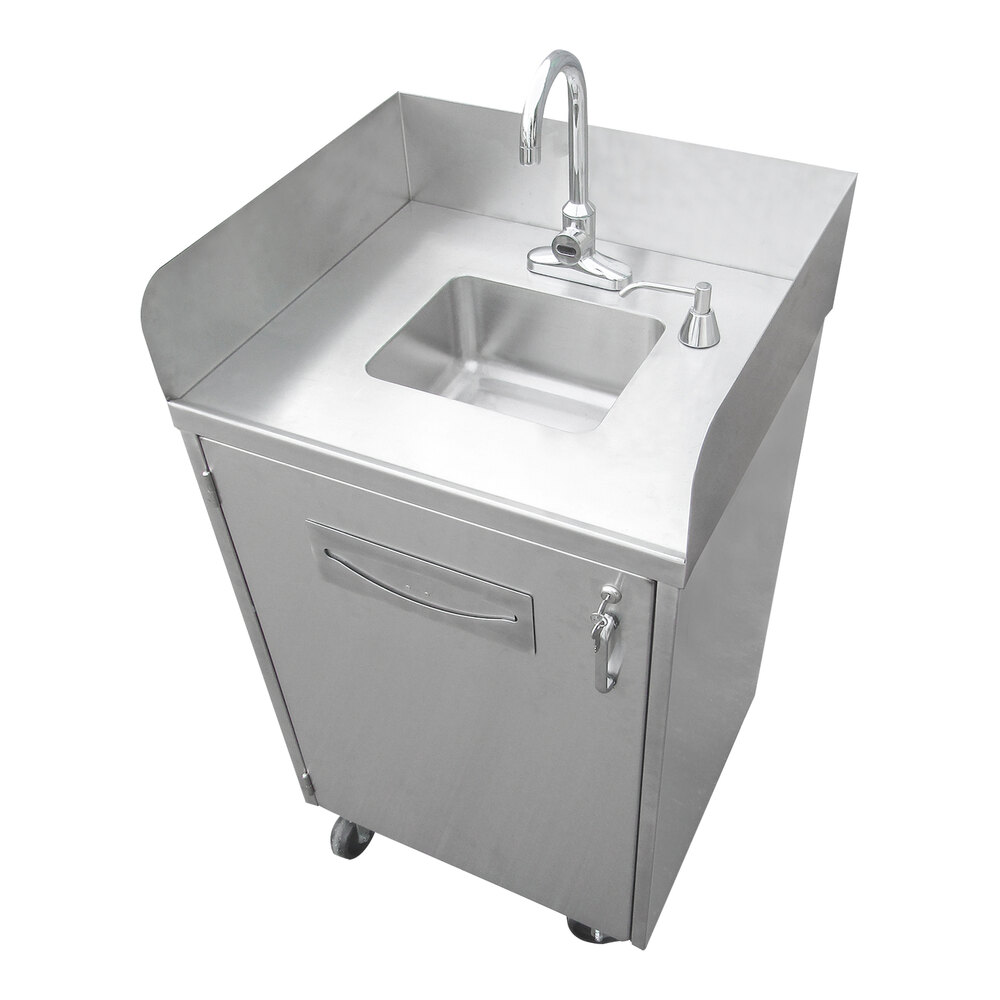 IMC/Teddy PHS 11 1/2" x 9 1/2" x 5 1/2" Freestanding Portable Hand Sink with 2.2 GPM Electronic Sensor Deck-Mount Faucet, Soap Dispenser, and Paper Towel Dispenser