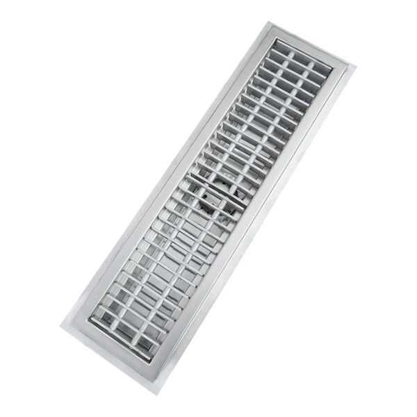 IMC/Teddy FWR-30-SGAS FWR 7 1/2" x 30" 16 Gauge Stainless Steel Floor Trough with Anti-Slip Subway Grating and 3" x 4" Outlet