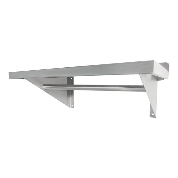 IMC/Teddy WMS-1496-CR WMS 14" x 96" Stainless Steel Wall-Mount Shelf with Coat Rack