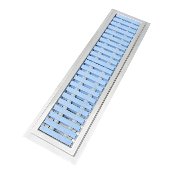 IMC/Teddy NWR-60-PFG-ADA NWR 6" x 60" 16 Gauge Stainless Steel Floor Trough with Fiberglass Grating and 3" x 4" Outlet