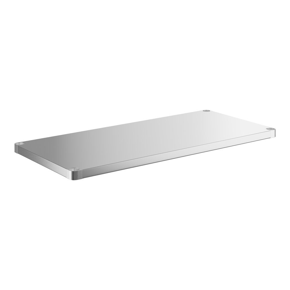 Regency 18 Gauge Stainless Steel Adjustable Shelf for 24" x 48" Poly Top Work Tables with Backsplash